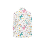 Colorful unicorn pattern Women's Long Sleeve Polo Shirt