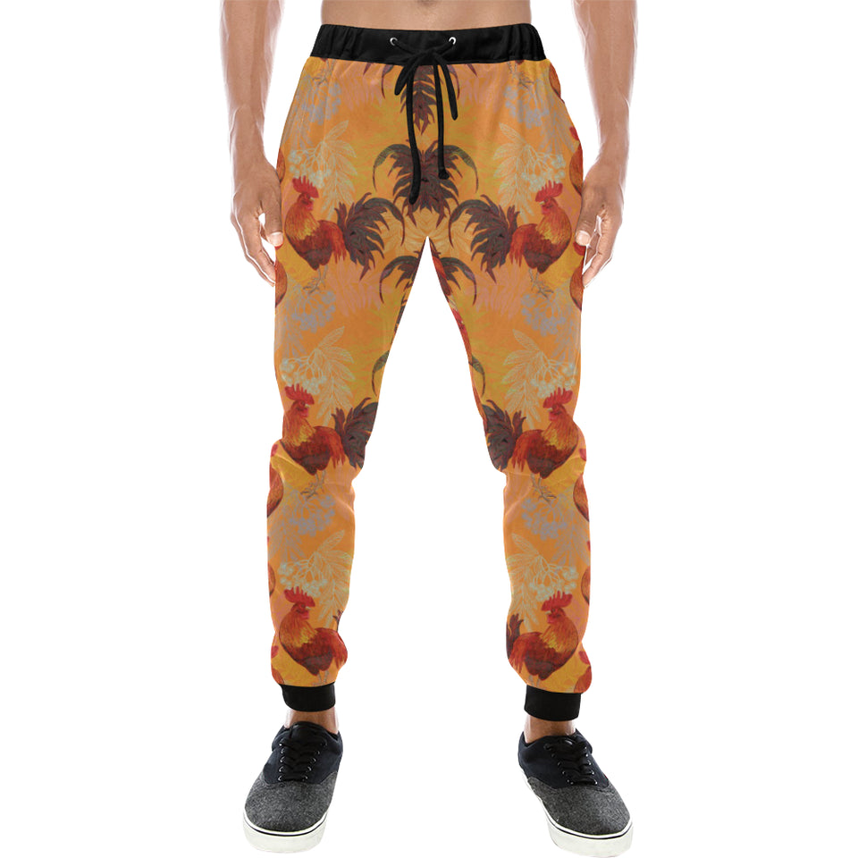 red rooster chicken cock pattern Unisex Casual Sweatpants