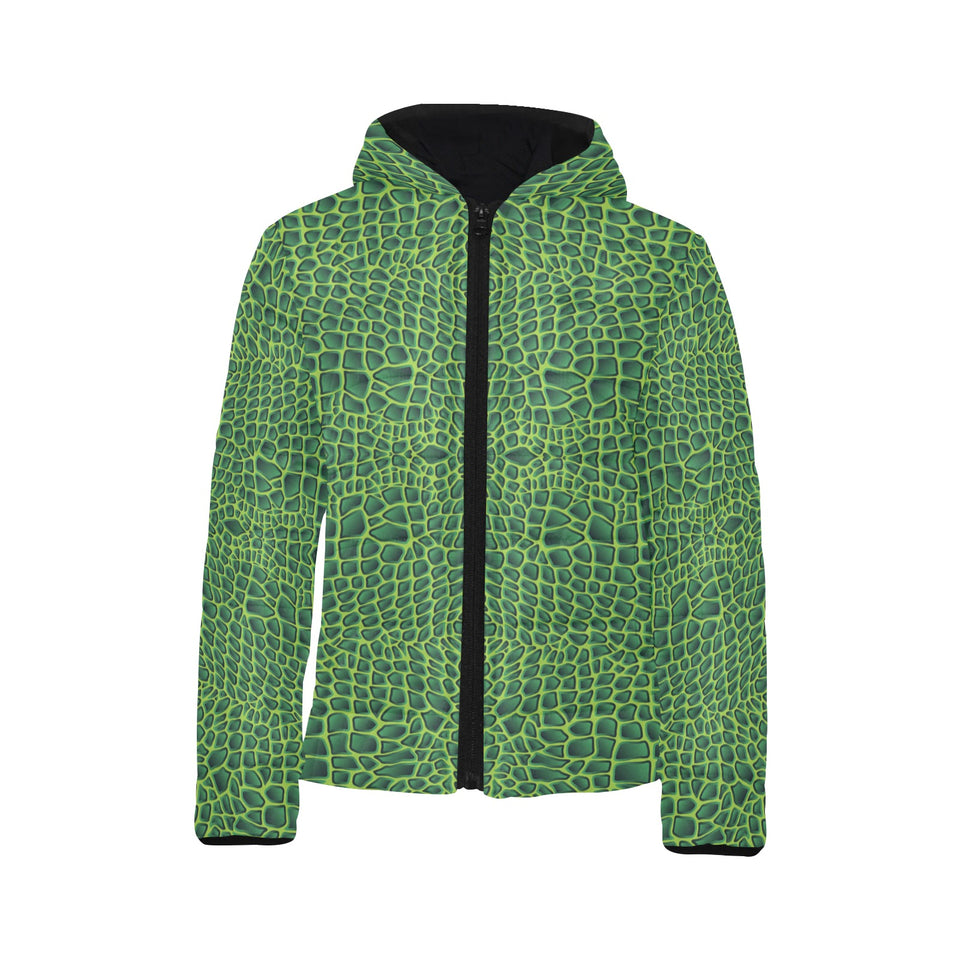 Crocodile Skin Printed Kids' Boys' Girls' Padded Hooded Jacket