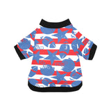 American football ball star stripes pattern All Over Print Pet Dog Round Neck Fuzzy Shirt