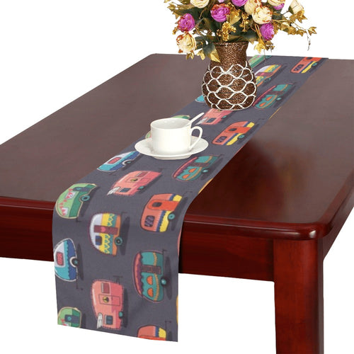 Camper Van Pattern Print Design 02 Table Runner