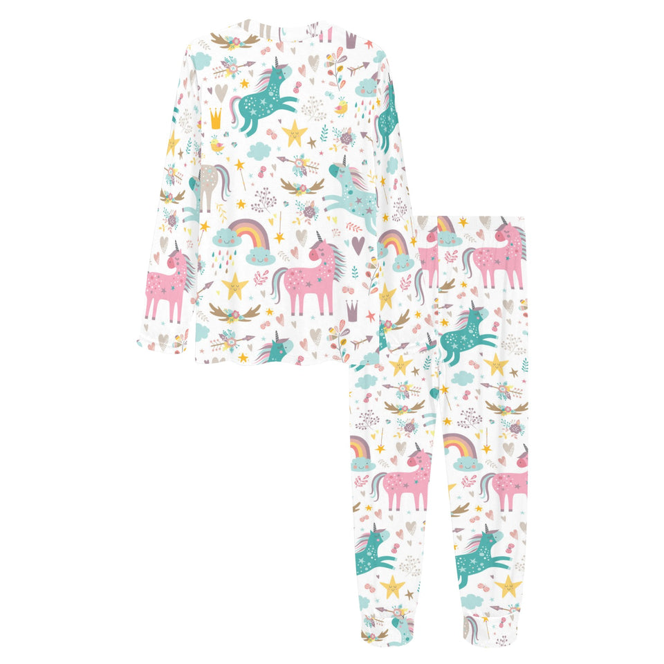Colorful unicorn pattern Women's All Over Print Pajama Set