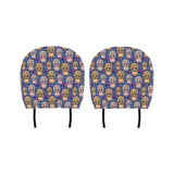 Sugar skull flower pattern Car Headrest Cover