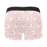 Clock pattern pink blackground Men's All Over Print Boxer Briefs Men's Underwear