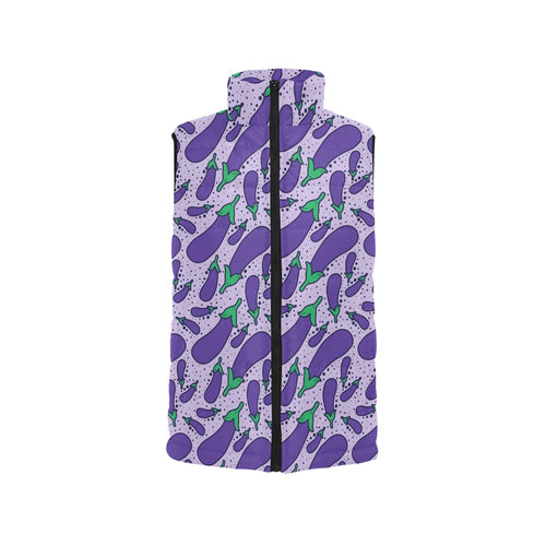 Eggplant Pattern Print Design 03 Men's Padded Vest