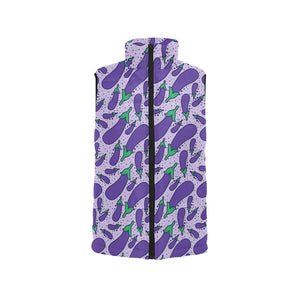 Eggplant Pattern Print Design 03 Men's Padded Vest