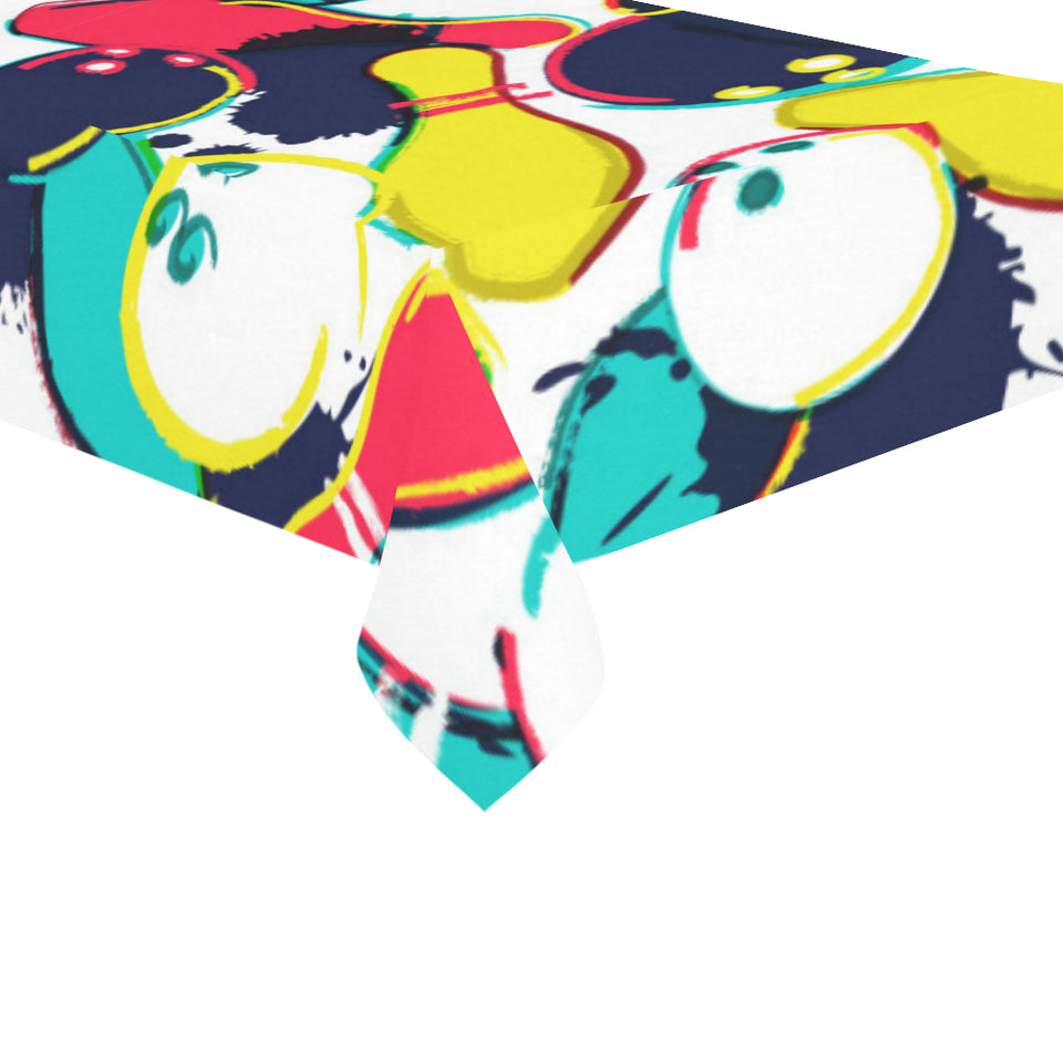 watercolor bowling ball pins Tablecloth