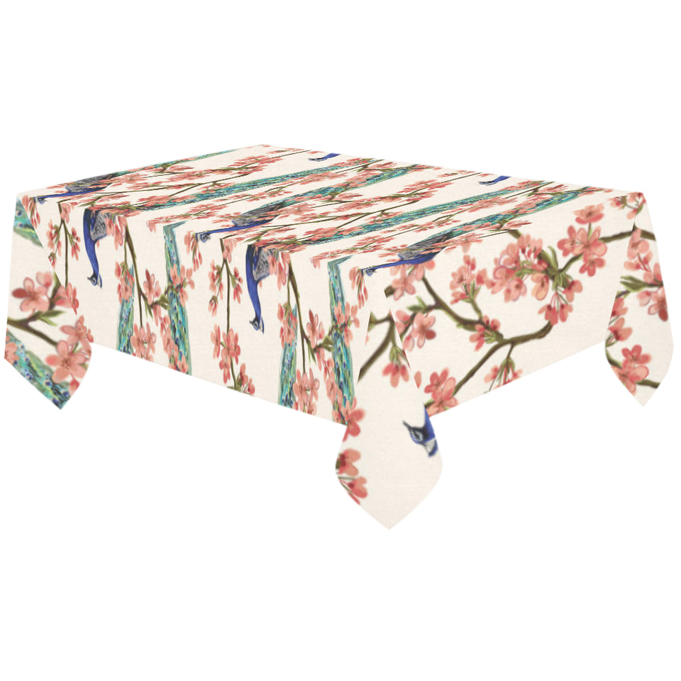 Peacock tropical flower pattern Tablecloth