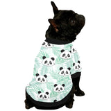 Panda pattern tropical leaves background All Over Print Pet Dog Round Neck Fuzzy Shirt