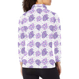Hedgehog Pattern Print Design 05 Women's Long Sleeve Polo Shirt