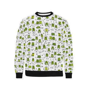 Sketch funny frog pattern Men's Crew Neck Sweatshirt
