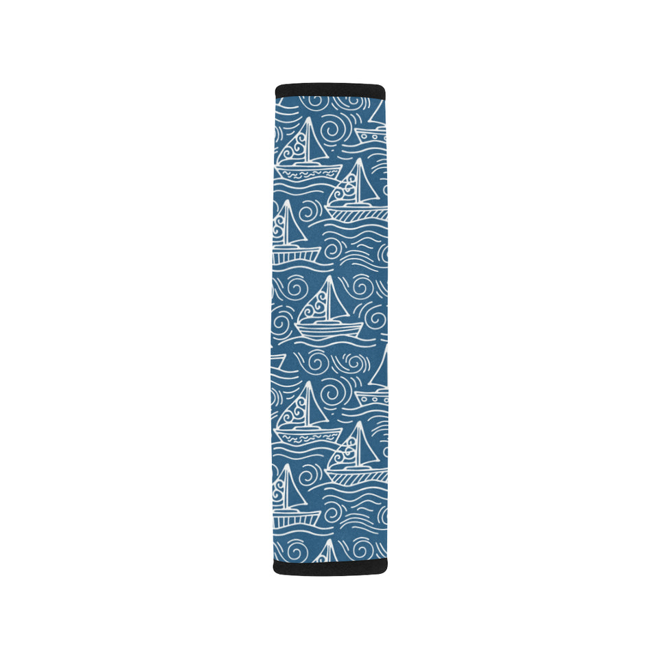 Hand drawn sailboat pattern Car Seat Belt Cover