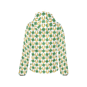 Horseshoes Pattern Print Design 04 Women's Padded Hooded Jacket