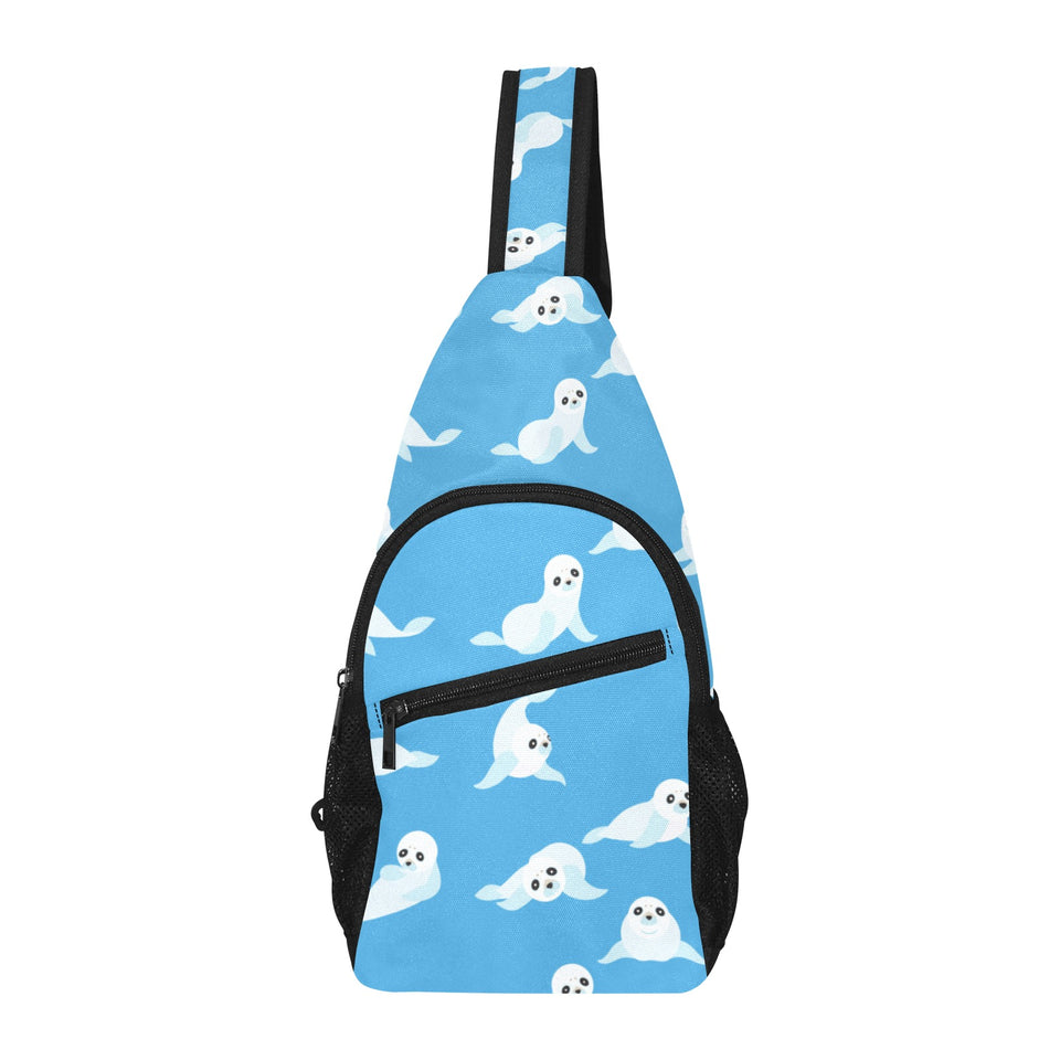Cute sea lion seal pattern background All Over Print Chest Bag