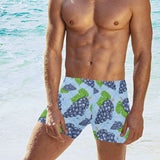 Watercolor grape pattern Men's Swimming Trunks