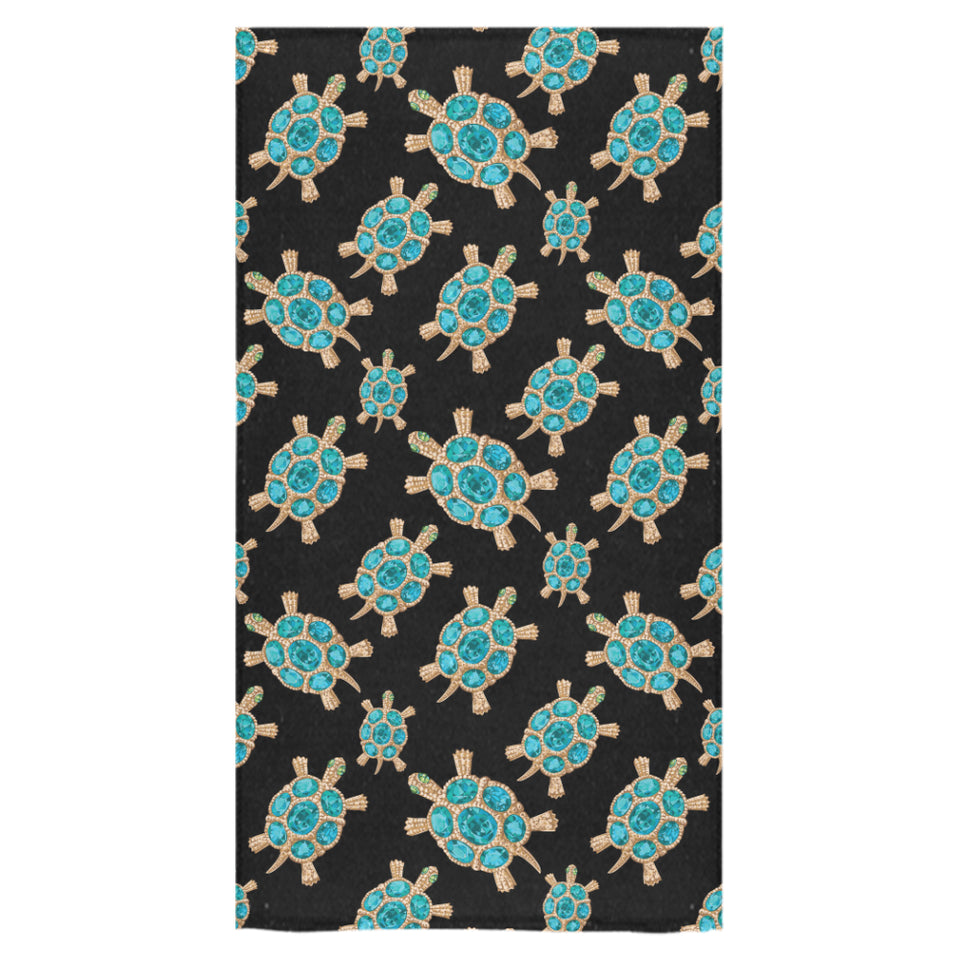 Sea turtle blue stone pattern Bath Towel