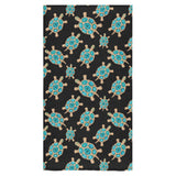 Sea turtle blue stone pattern Bath Towel