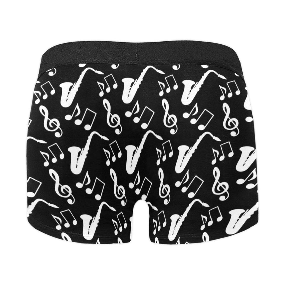 Saxophone music notes treble clef black white them Men's All Over Print Boxer Briefs Men's Underwear