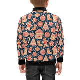 Christmas gingerbread cookie pattern Kids' Boys' Girls' Bomber Jacket