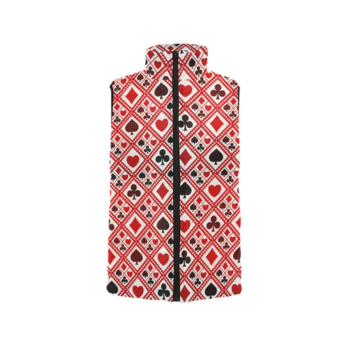 Casino Cards Suits Pattern Print Design 03 Men's Padded Vest
