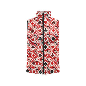 Casino Cards Suits Pattern Print Design 03 Men's Padded Vest