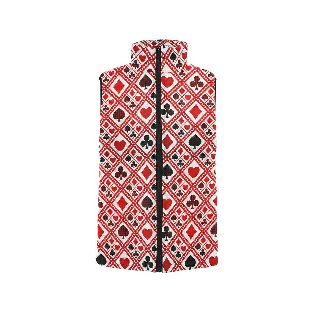 Casino Cards Suits Pattern Print Design 03 Men's Padded Vest