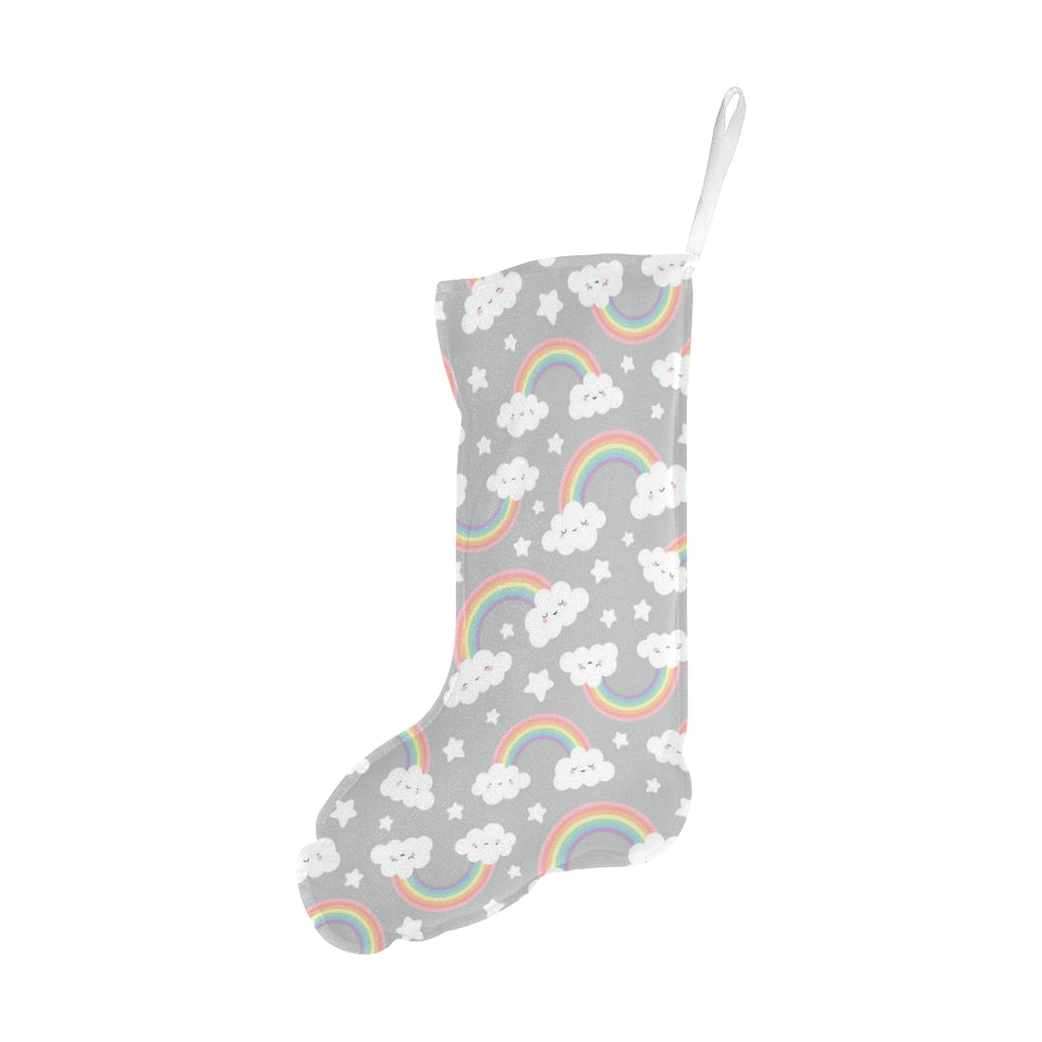 Cute rainbow clound star pattern Christmas Stocking