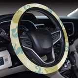 Seahorse shell starfish pattern background Car Steering Wheel Cover