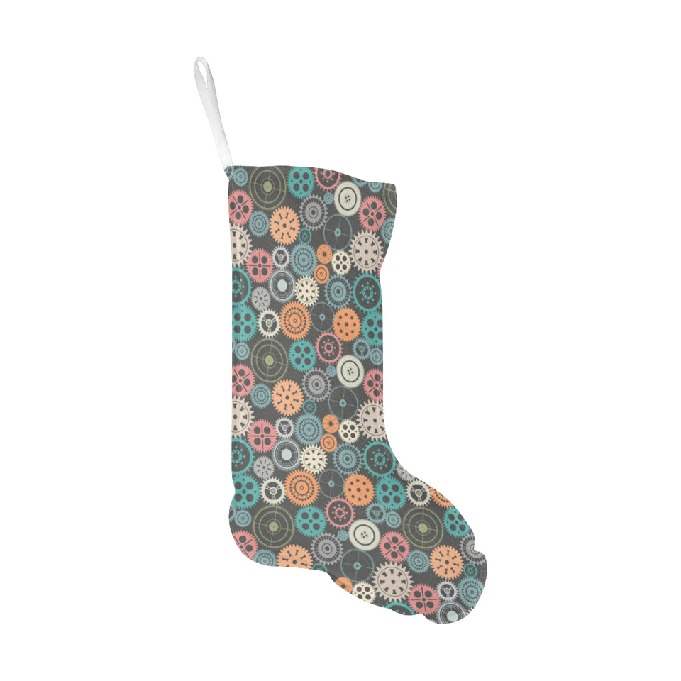 Gear Pattern Print Design 05 Christmas Stocking