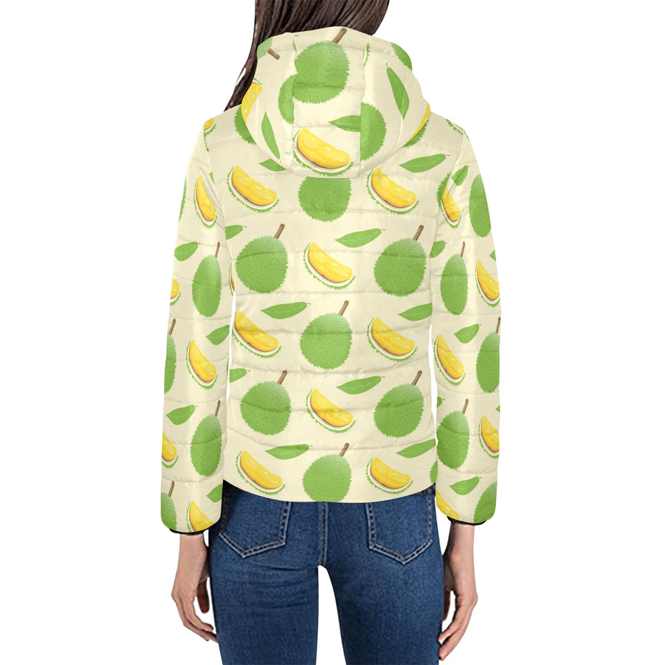 Durian pattern Women's Padded Hooded Jacket