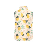 lemon flower leave pattern Women's Padded Vest