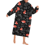 fox sleeping fox pattern Blanket Robe with Sleeves