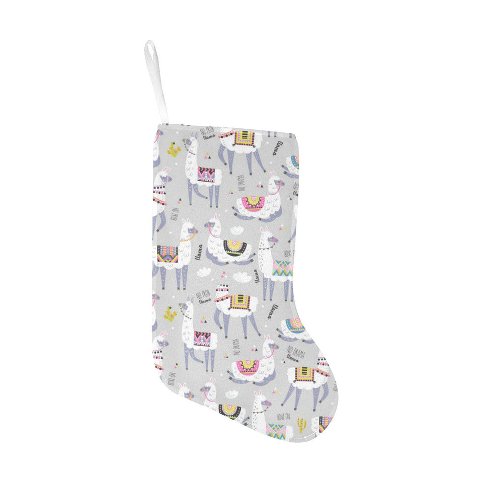 Cute Llama Alpaca pattern Christmas Stocking