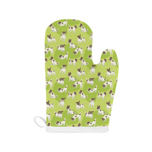 Jack Russel Pattern Print Design 01 Heat Resistant Oven Mitts