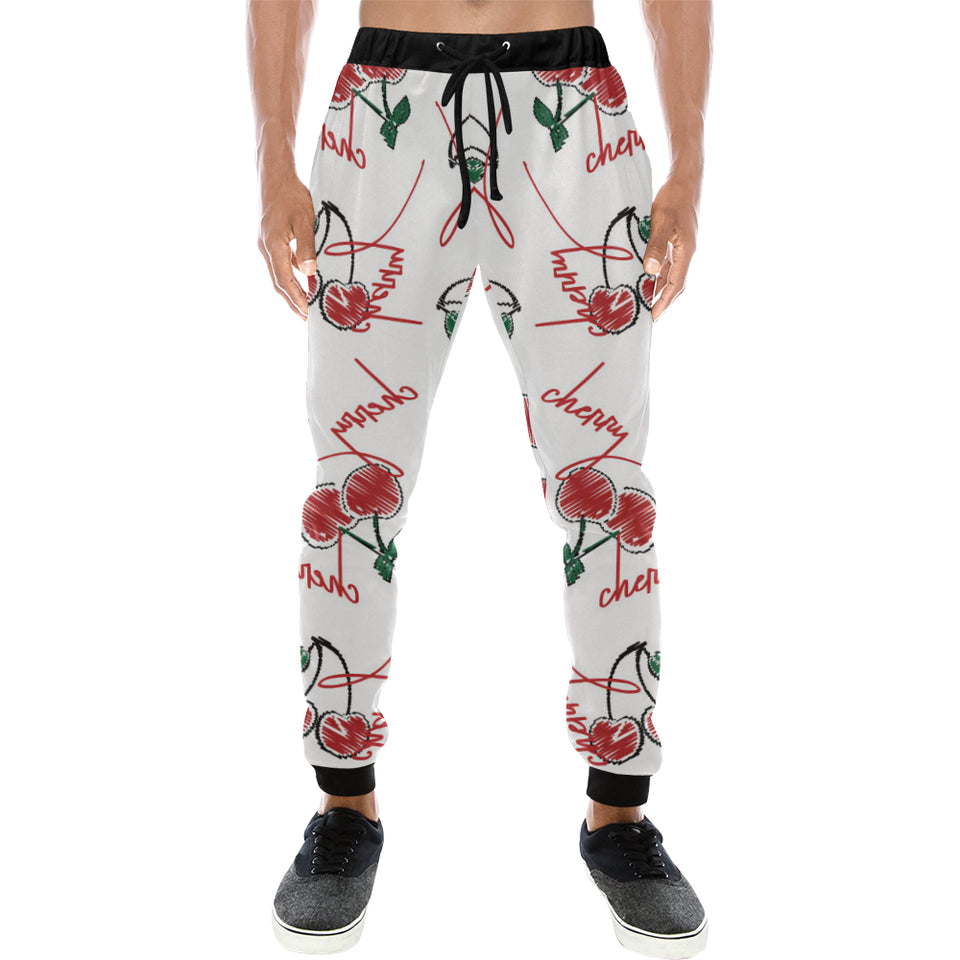 Hand drawn cherry pattern Unisex Casual Sweatpants