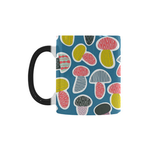 Colorful mushroom design pattern Morphing Mug Heat Changing Mug
