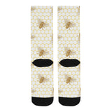 Bee honeycomb seamless design pattern Crew Socks