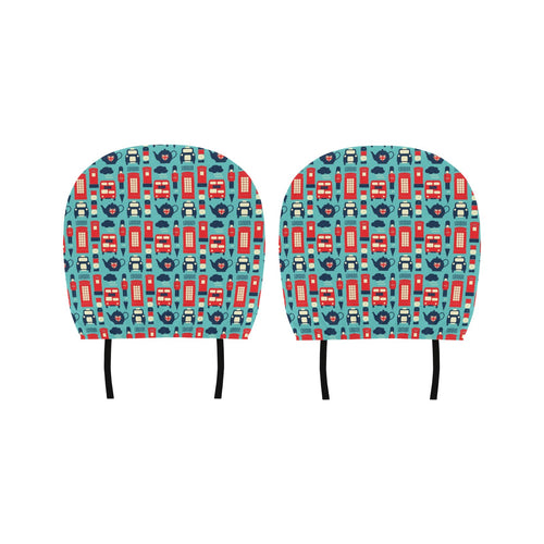 British Pattern Print Design 04 Car Headrest Cover