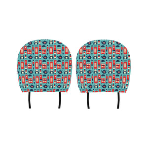 British Pattern Print Design 04 Car Headrest Cover