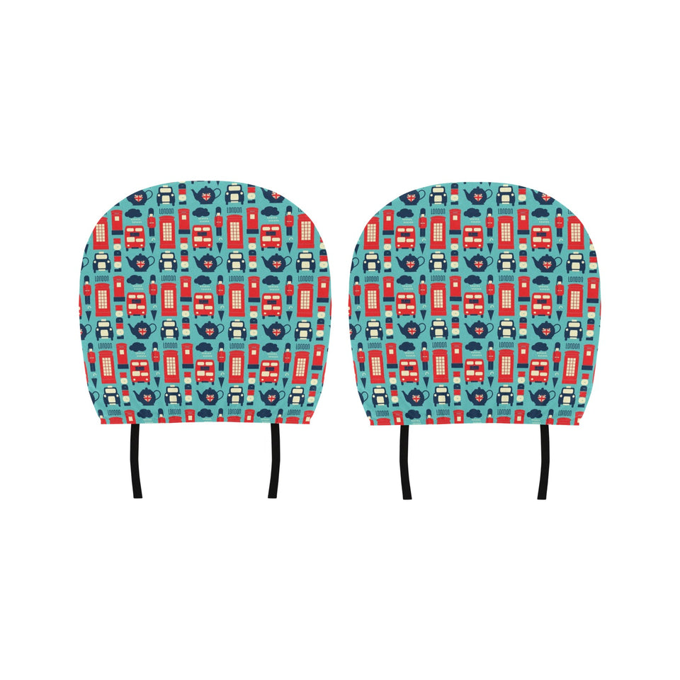 British Pattern Print Design 04 Car Headrest Cover