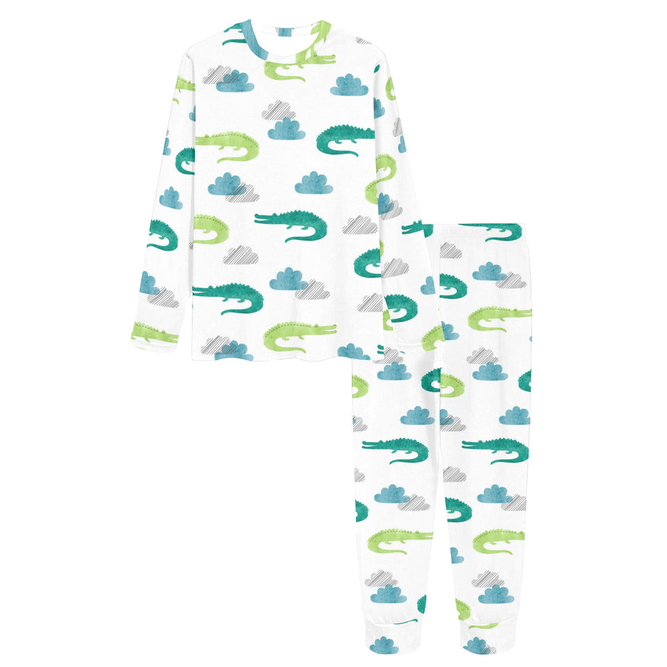 watercolor crocodile pattern Women's All Over Print Pajama Set