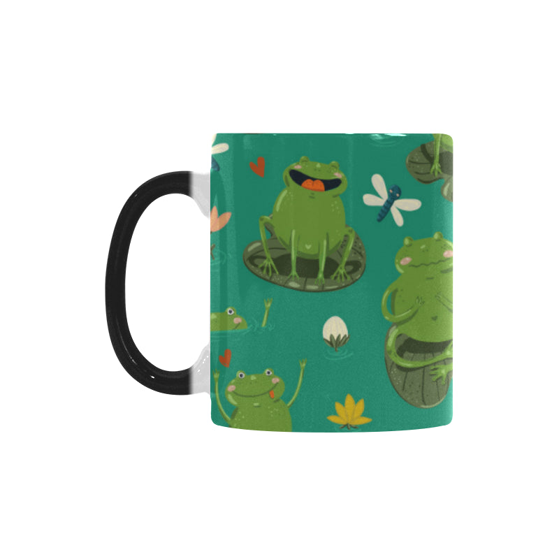 Cute frog dragonfly design pattern Morphing Mug Heat Changing Mug