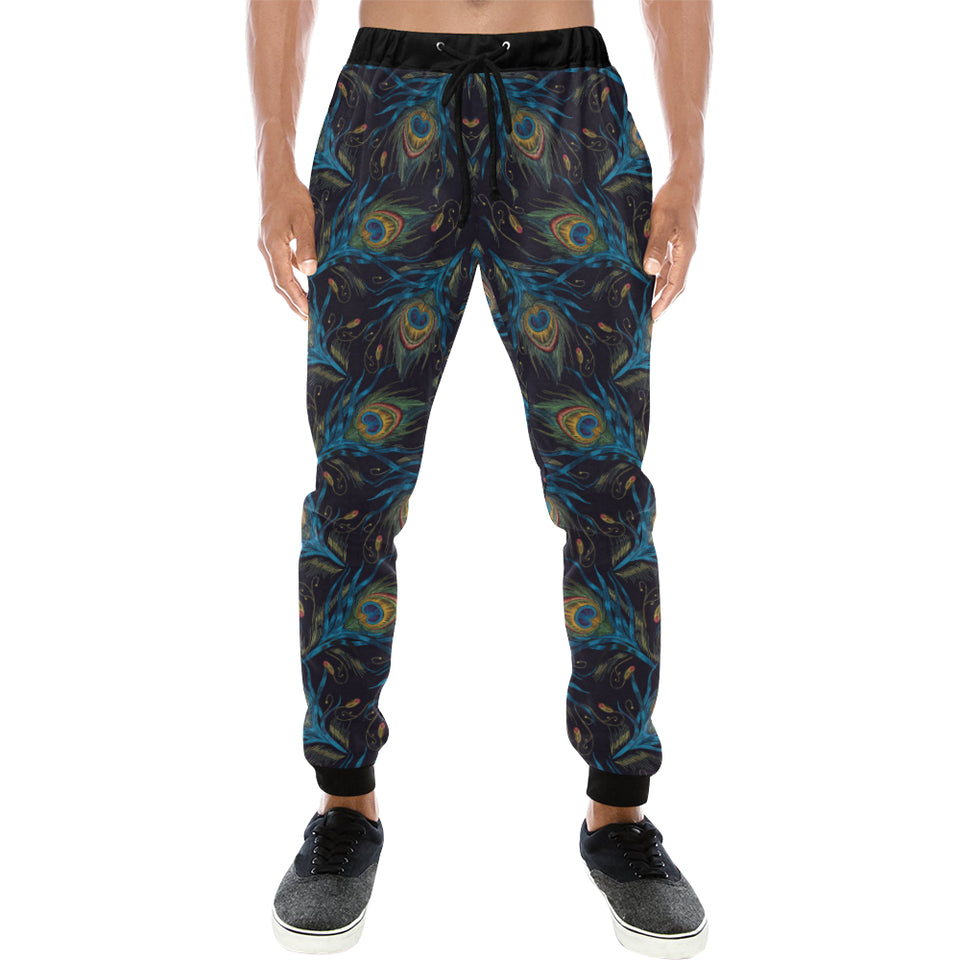 Beautiful peacock feather pattern Unisex Casual Sweatpants