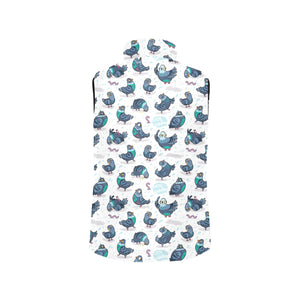 Pigeon Pattern Print Design 02 Men's Padded Vest