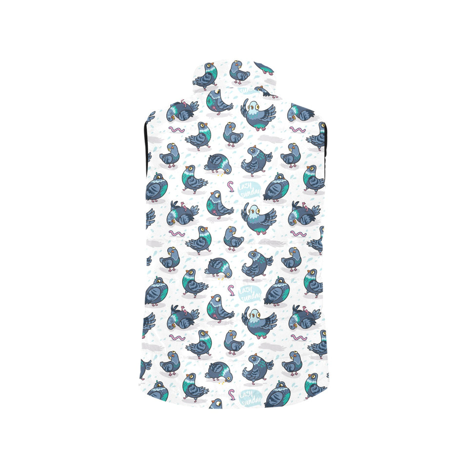 Pigeon Pattern Print Design 02 Men's Padded Vest