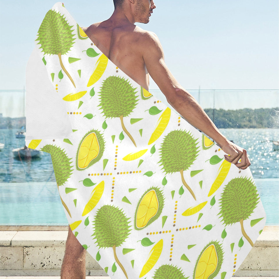 Durian pattern background Beach Towel