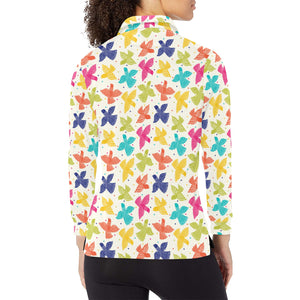 Pigeon Pattern Print Design 01 Women's Long Sleeve Polo Shirt