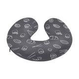 sushi pattern black background U-Shaped Travel Neck Pillow