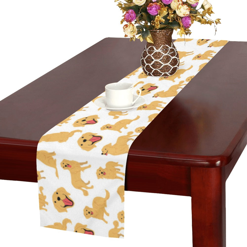 Golden Retriever Pattern Print Design 05 Table Runner