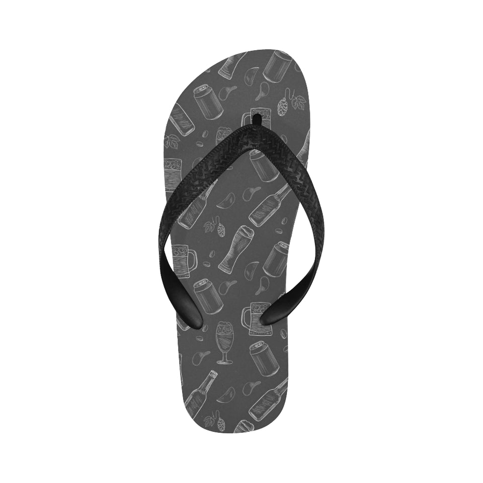 Beer hand drawn pattern Unisex Flip Flops